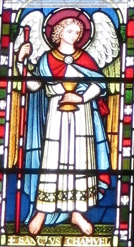 大天使カマエル：ステンドグラス（1862年）/ 聖マイケル・オールエンジェルス教会（イギリス）