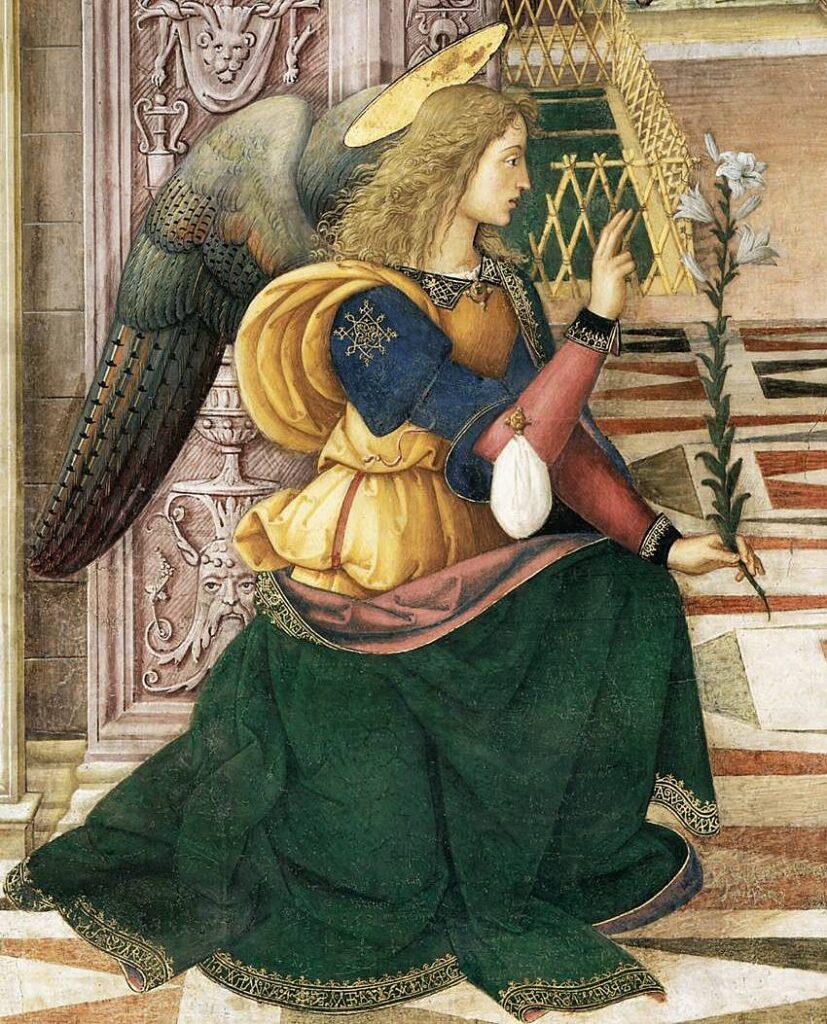 大天使ガブリエル：ピントゥリッキオ作「受胎告知」より (詳細)（1501年）