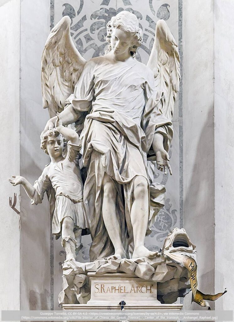 大天使ラファエル：ジュゼッペ・トレット作（イタリア・16～17世紀）